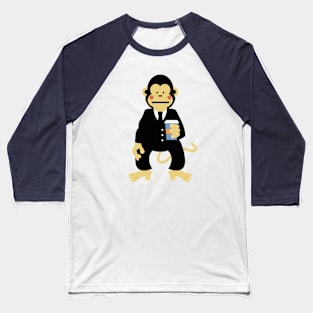 Monkey with Coffee to go Baseball T-Shirt